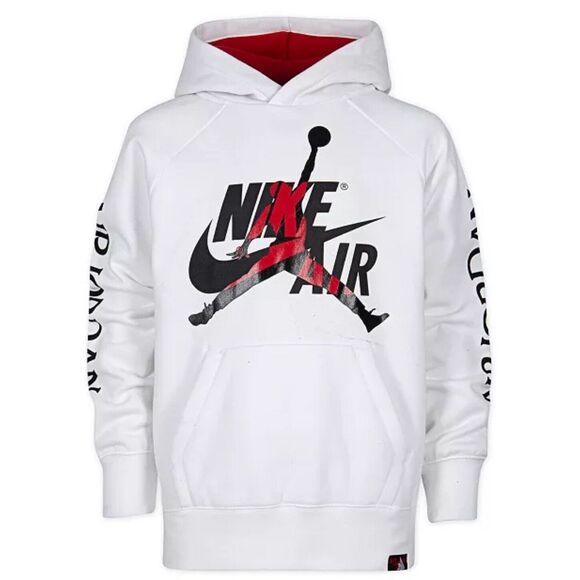 Nike Air Jordan Big Boys' Jumpman Classics Pullover Hoodie White Size Large - Picture 1 of 11